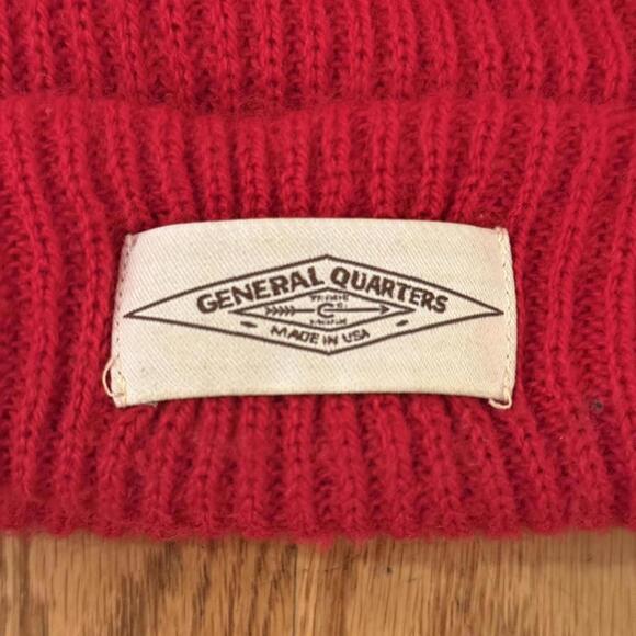 General Quarters Los Angeles red beanie stocking hat. - Picture 2 of 2
